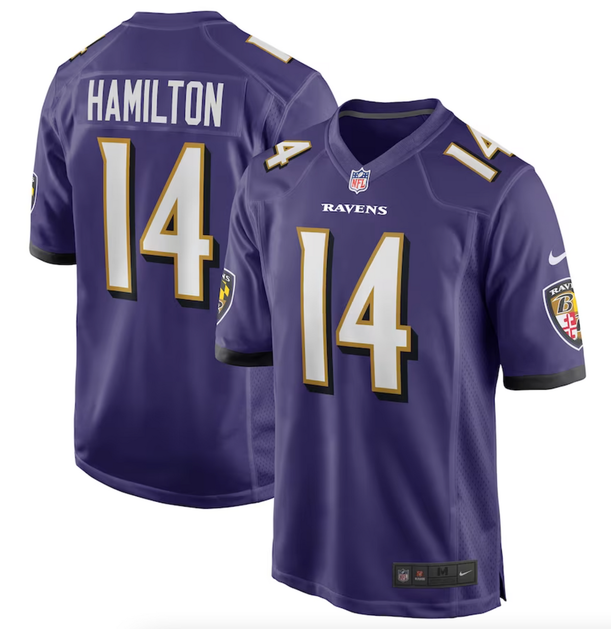 Men's Baltimore Ravens Kyle Hamilton Nike Purple Player Game Jersey