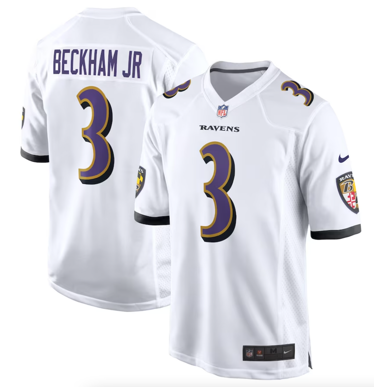 Men's Baltimore Ravens Odell Beckham Jr. Nike White Game Jersey