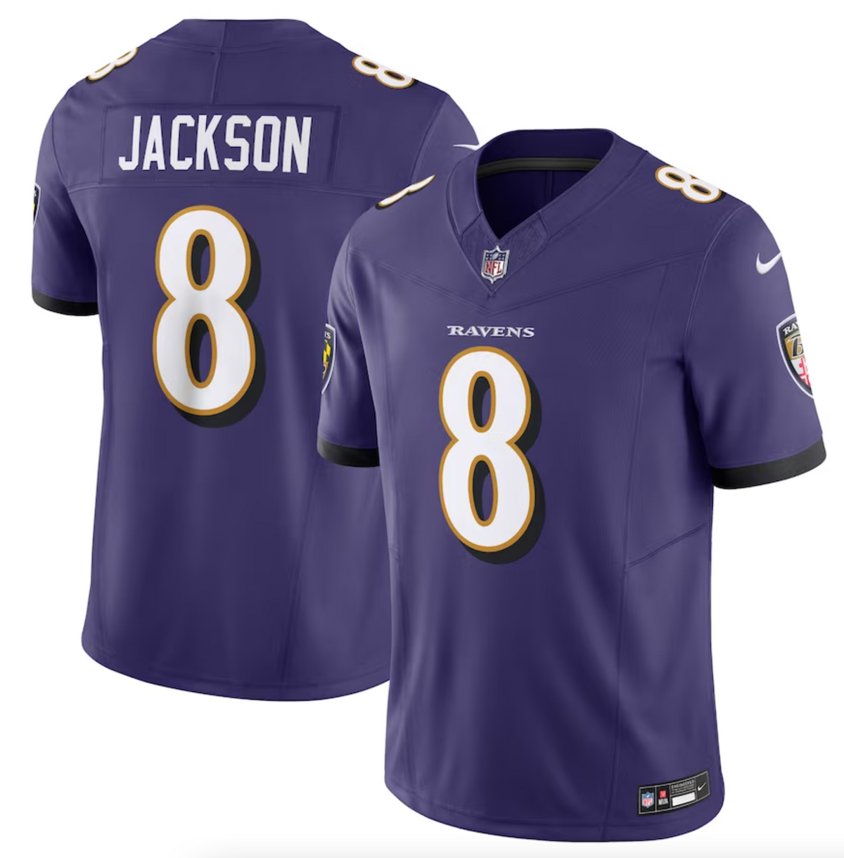 Men's Baltimore Ravens Lamar Jackson Nike Purple Vapor F.U.S.E. Limited Jersey