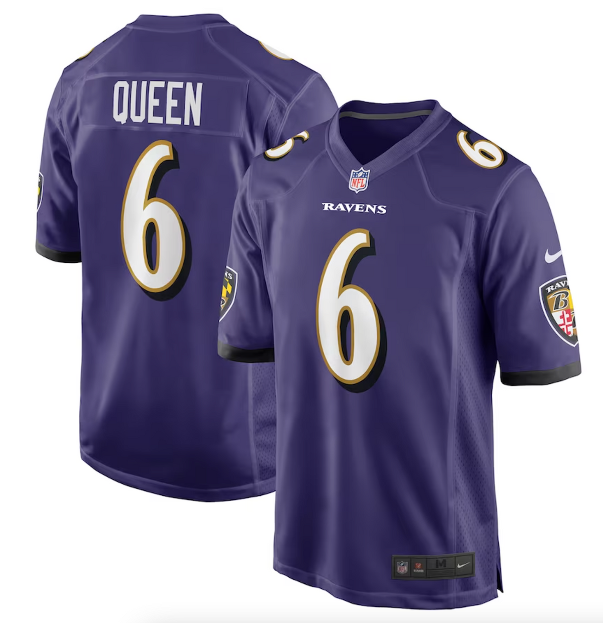 Men's Baltimore Ravens Patrick Queen Nike Purple Game Player Jersey