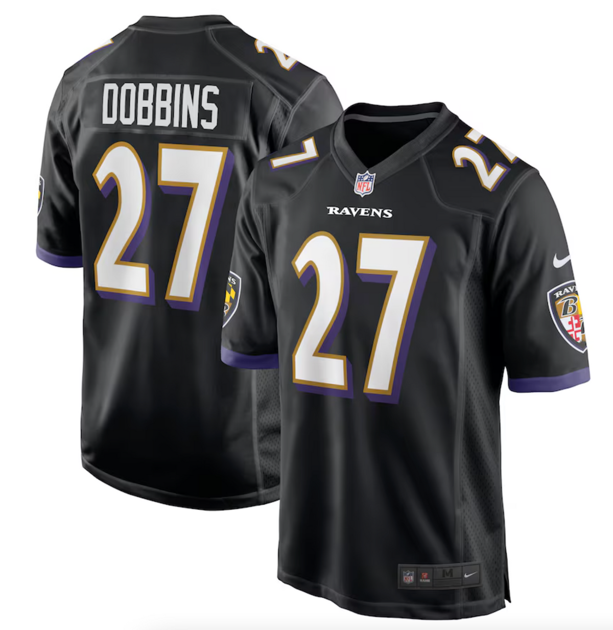 Men's Baltimore Ravens J.K. Dobbins Nike Black Game Jersey