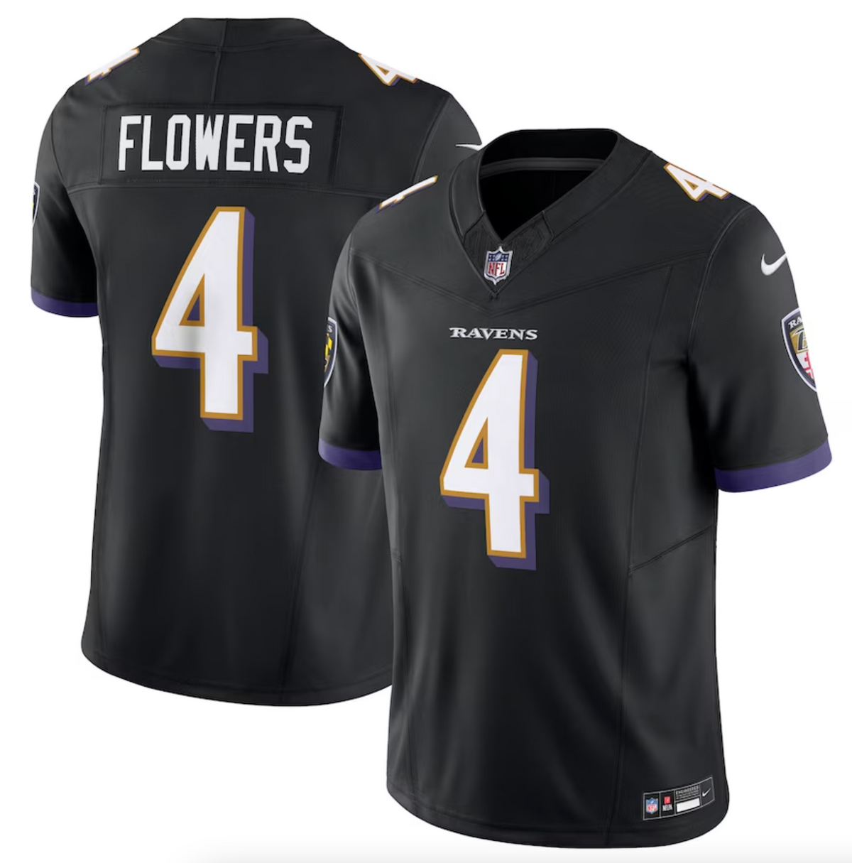 Men's Baltimore Ravens Zay Flowers Nike Black Alternate Vapor F.U.S.E. Limited Jersey