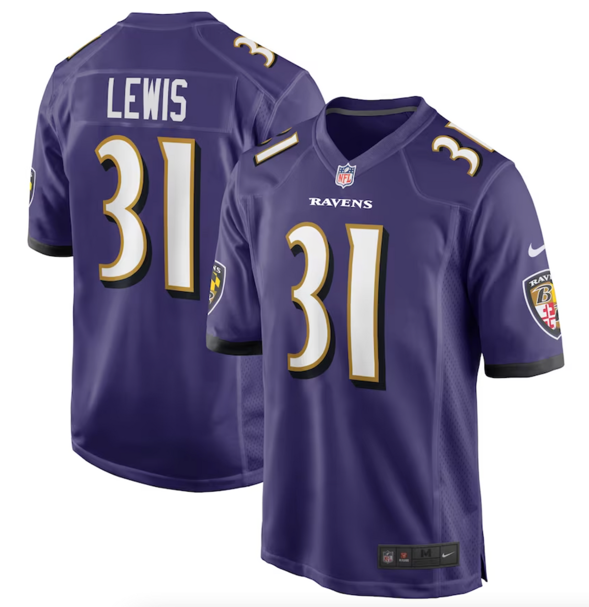 Men's Baltimore Ravens Jamal Lewis Nike Purple Retired Player Game Jersey