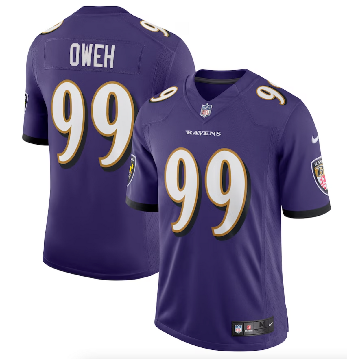 Men's Baltimore Ravens Odafe Oweh Nike Purple Vapor Limited Jersey