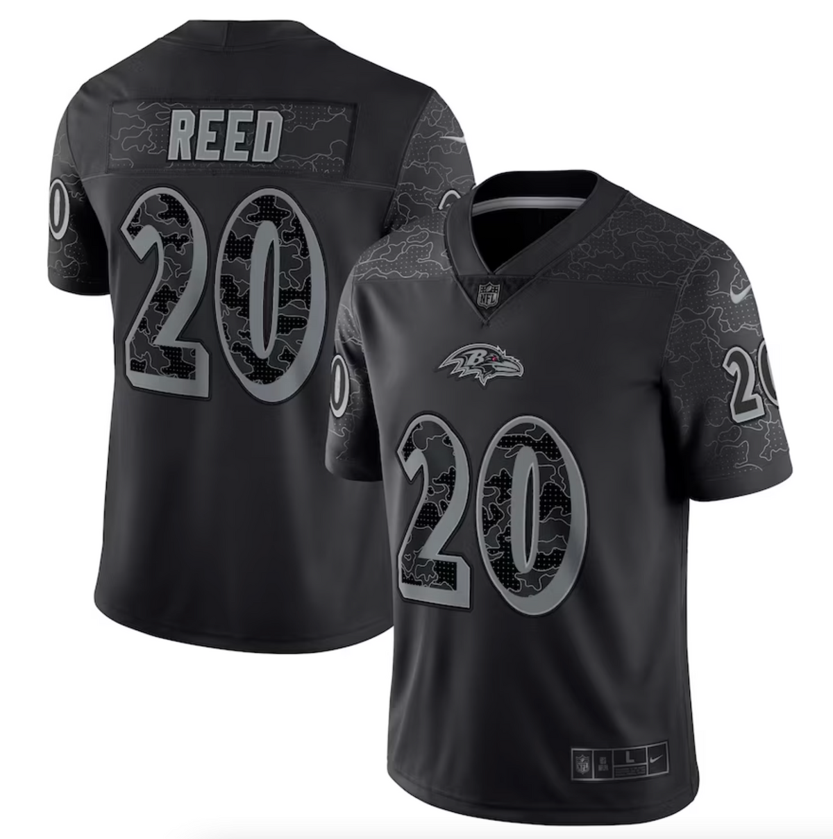 Men's Baltimore Ravens Ed Reed Nike Black Retired Player RFLCTV Limited Jersey