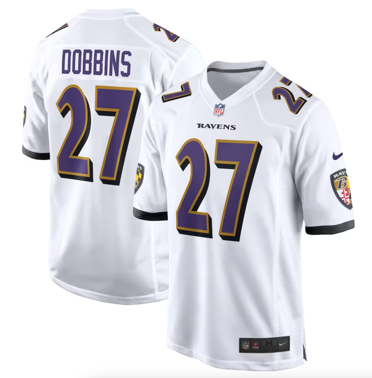 Men's Baltimore Ravens J.K. Dobbins Nike White Game Jersey