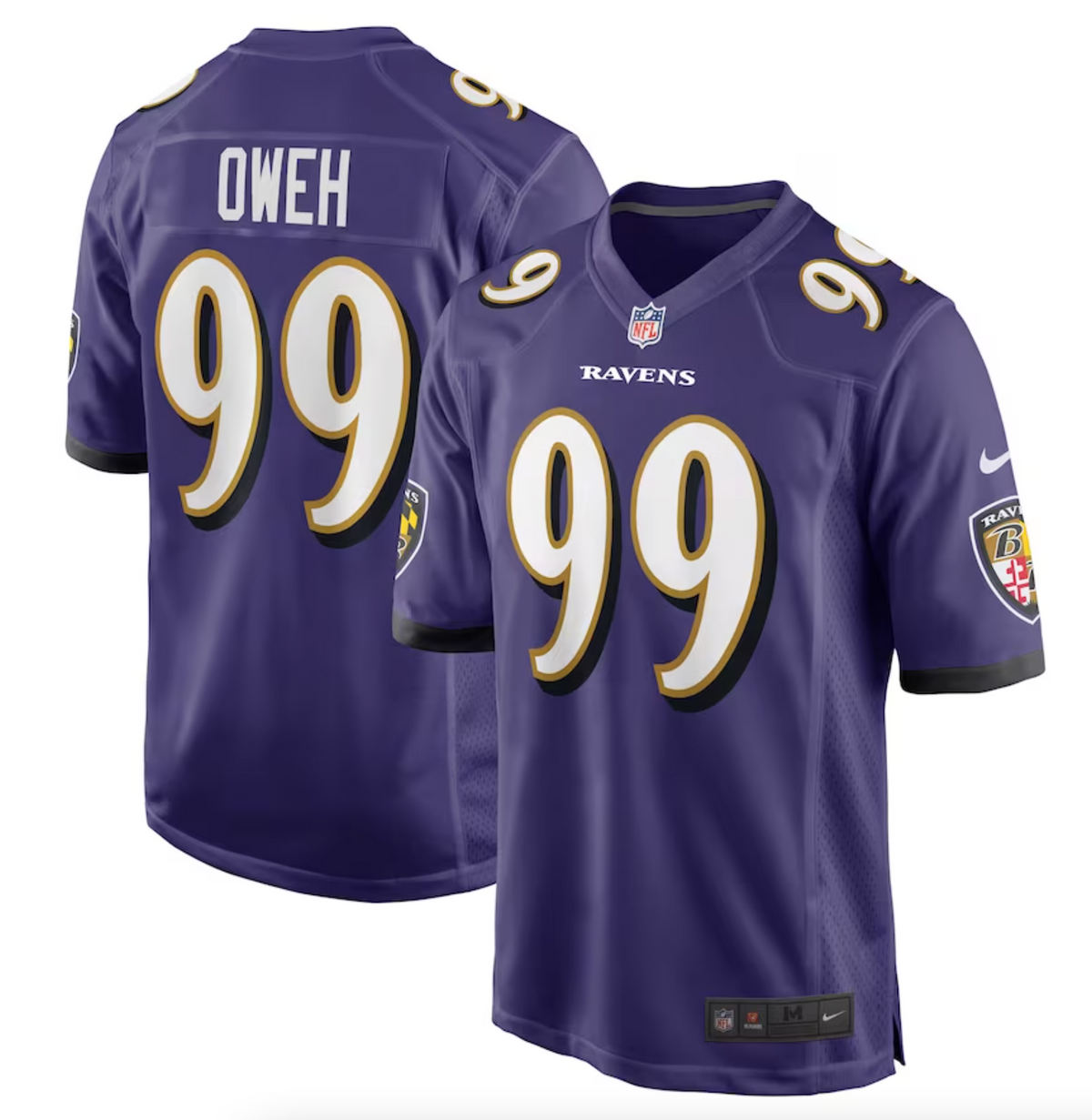 Men's Baltimore Ravens Odafe Oweh Nike Purple Game Jersey