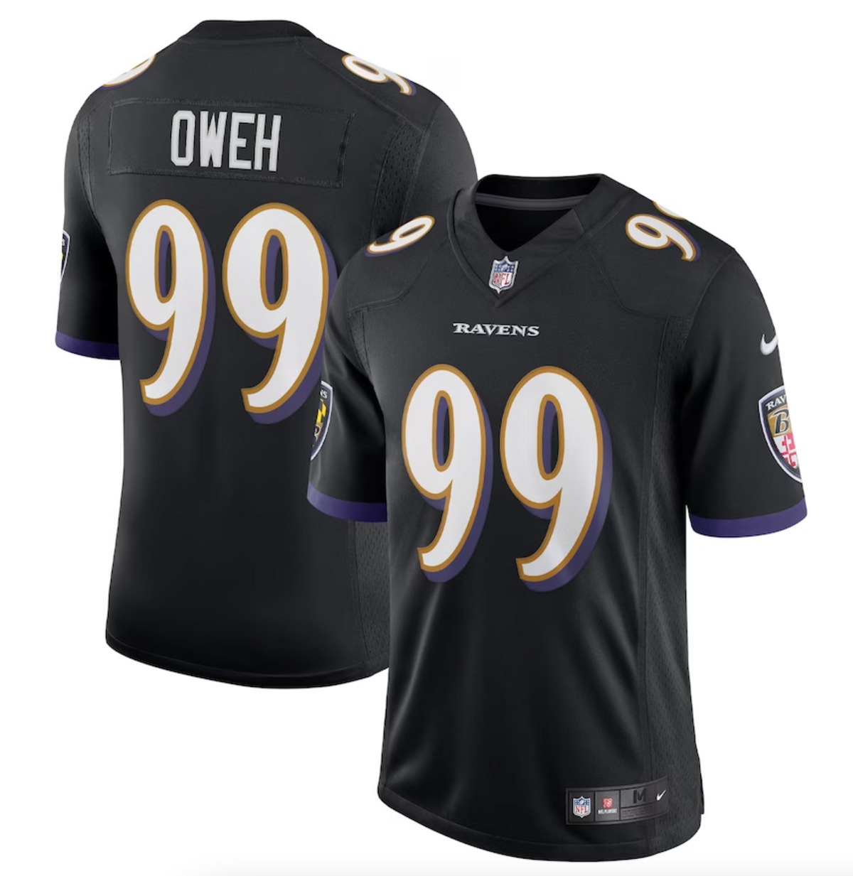 Men's Baltimore Ravens Odafe Oweh Nike Black Vapor Limited Jersey