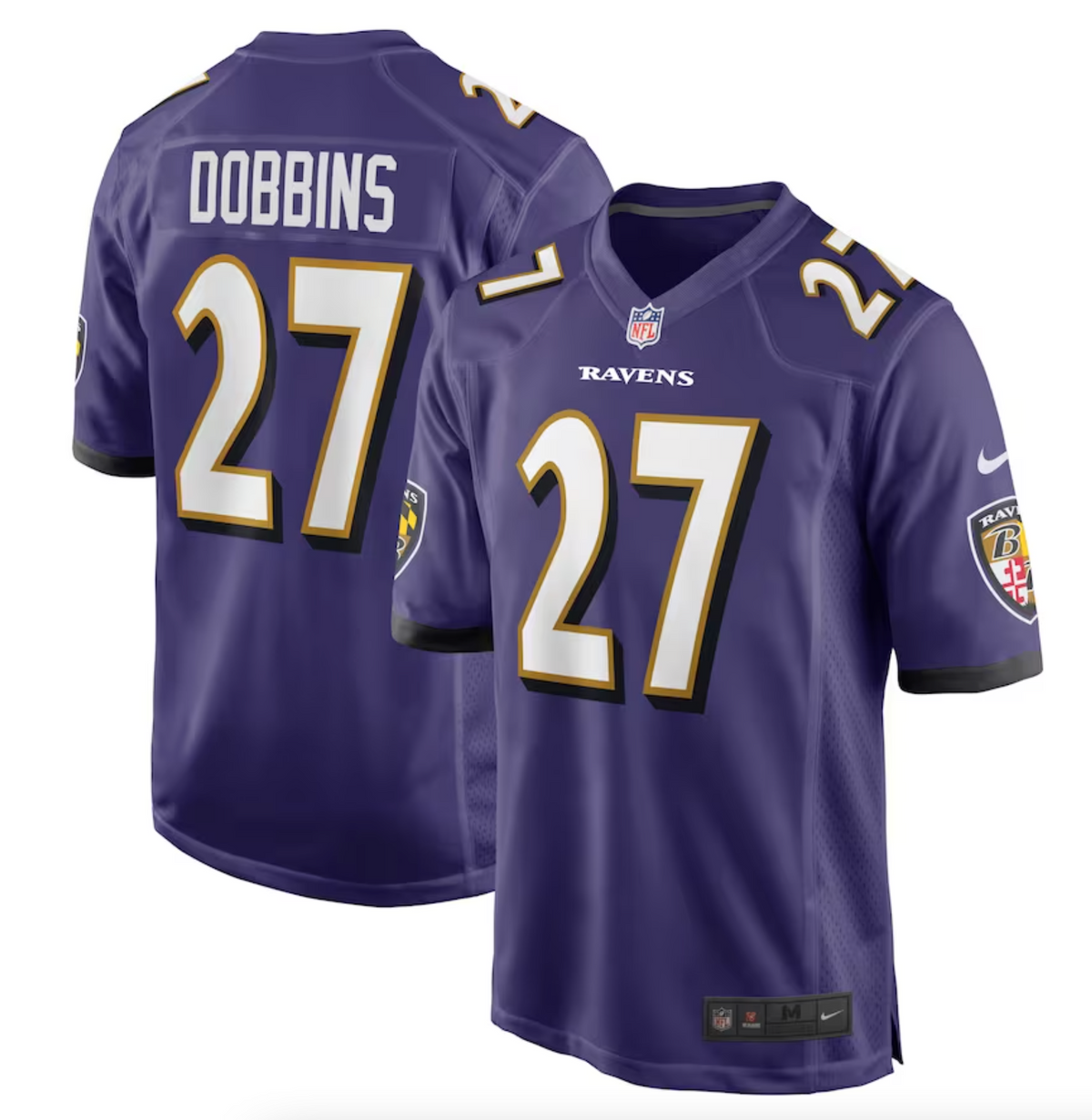 Men's Baltimore Ravens J.K. Dobbins Nike Purple Game Team Jersey