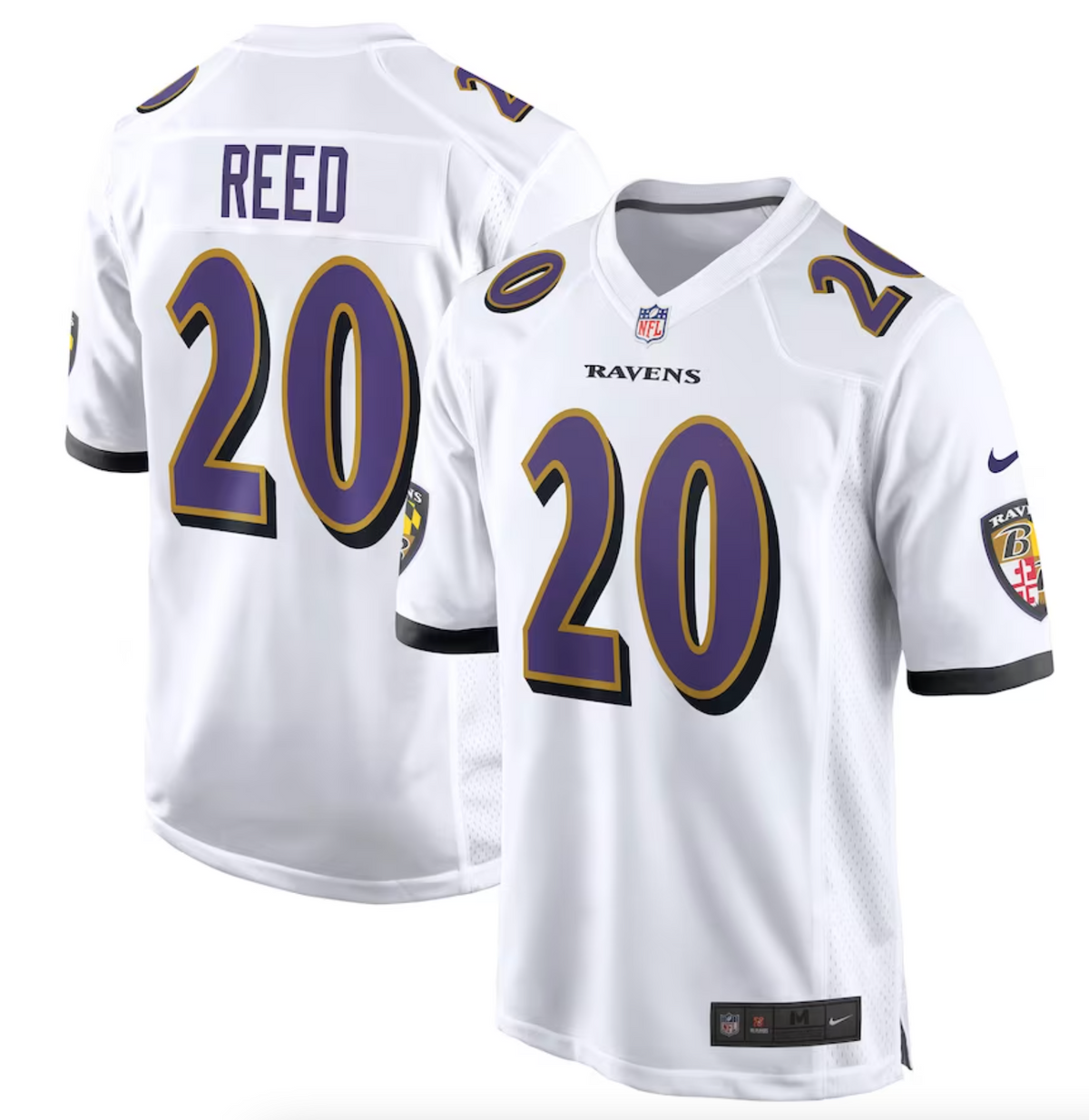 Men's Baltimore Ravens Ed Reed Nike White Retired Player Game Jersey