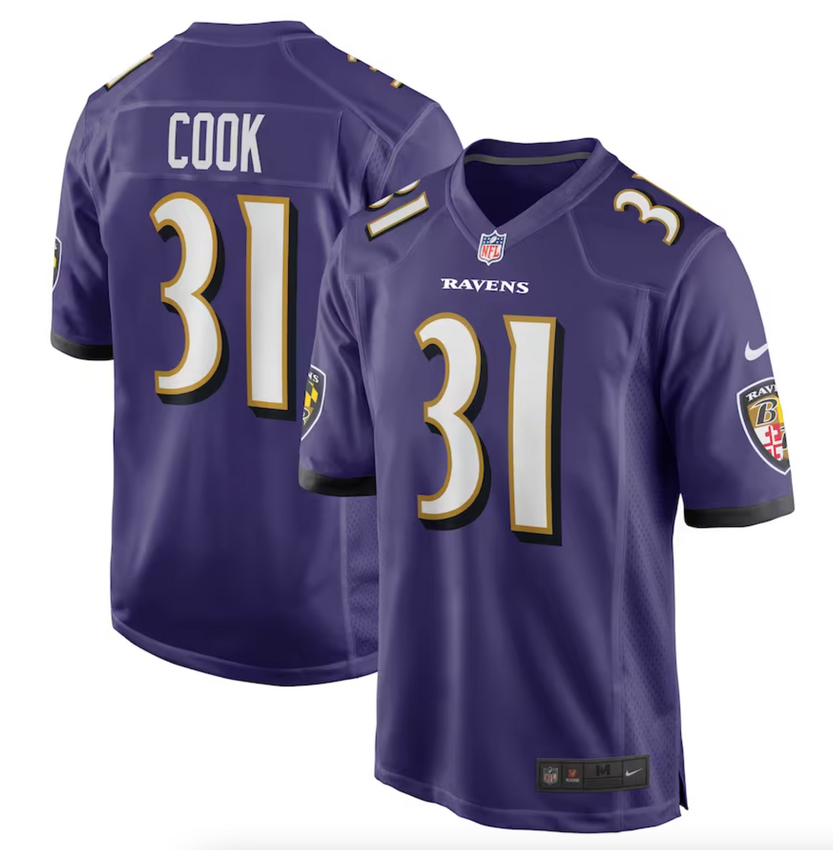 Men's Baltimore Ravens Dalvin Cook Nike Purple Game Jersey