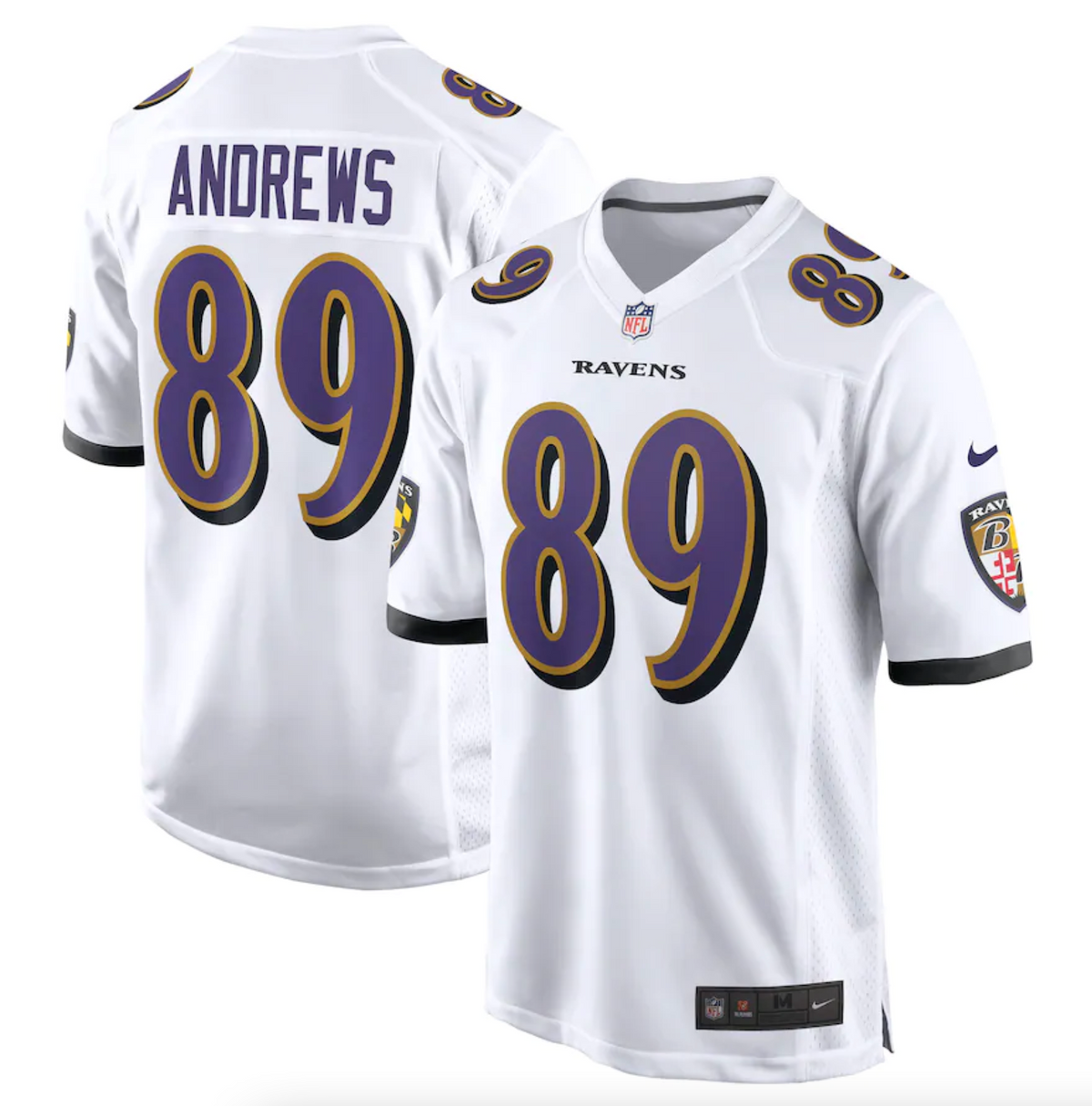 Men's Baltimore Ravens Mark Andrews Nike White Game Jersey