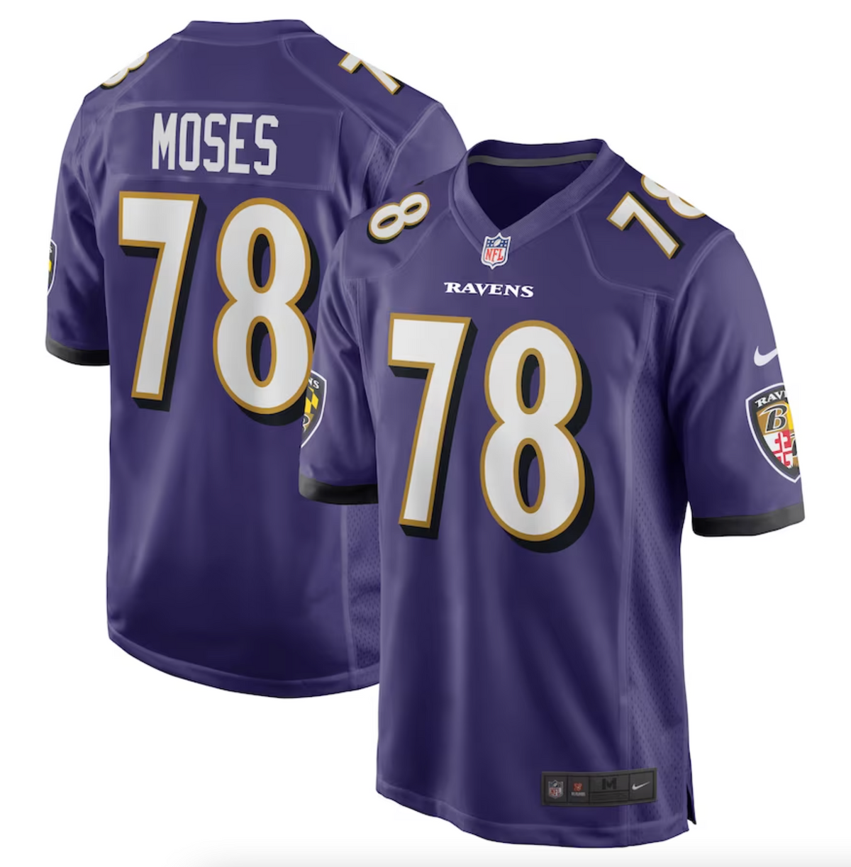 Men's Baltimore Ravens Morgan Moses Nike Purple Game Player Jersey