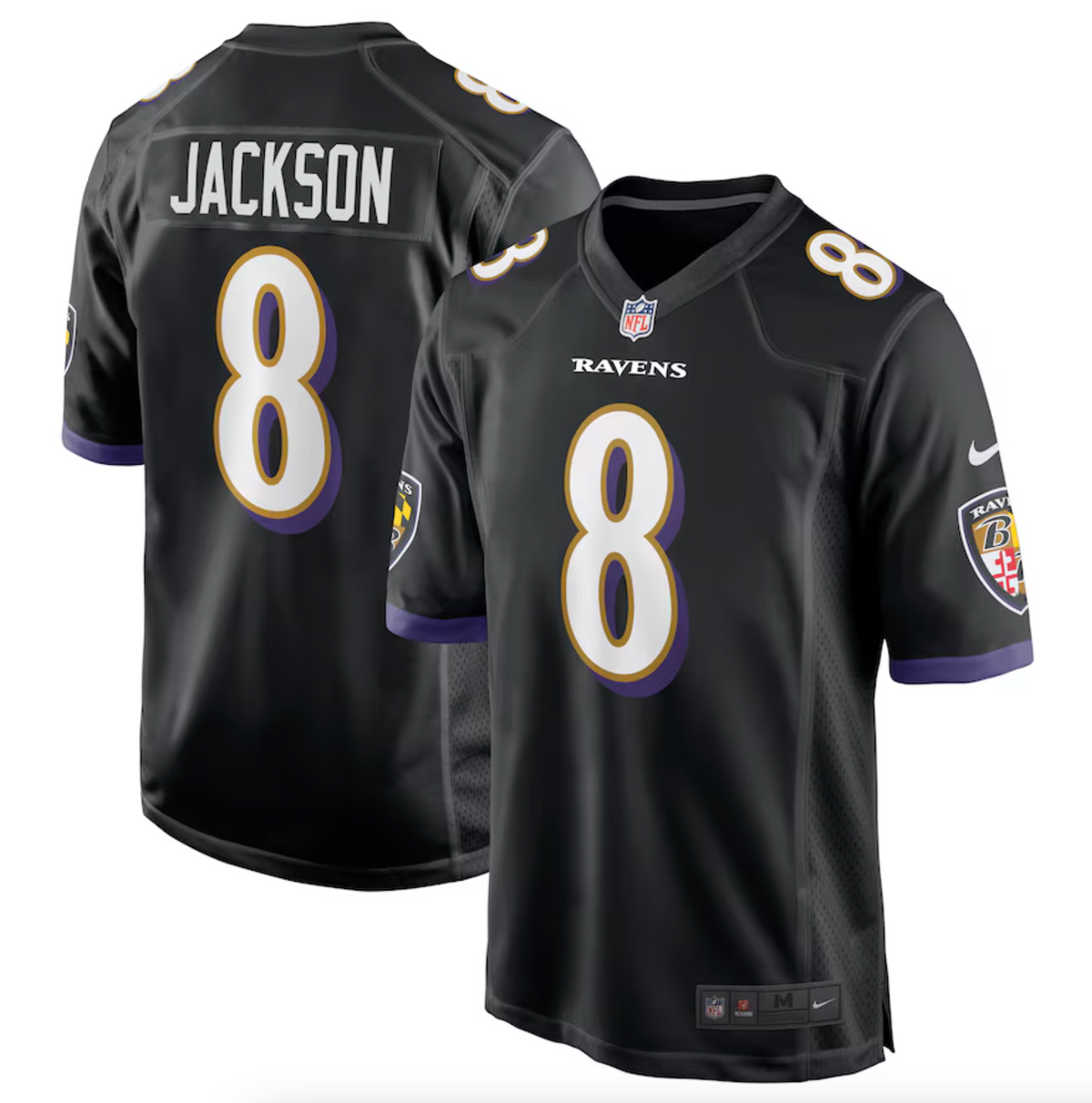 Men's Baltimore Ravens Lamar Jackson Nike Black Alternate Game Jersey