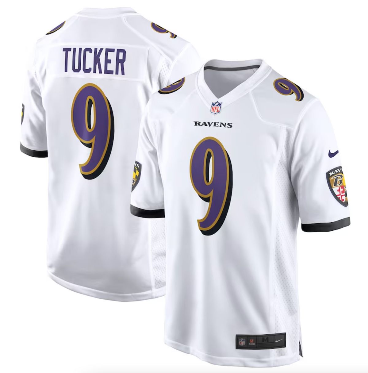 Men's Baltimore Ravens Justin Tucker Nike White Game Jersey