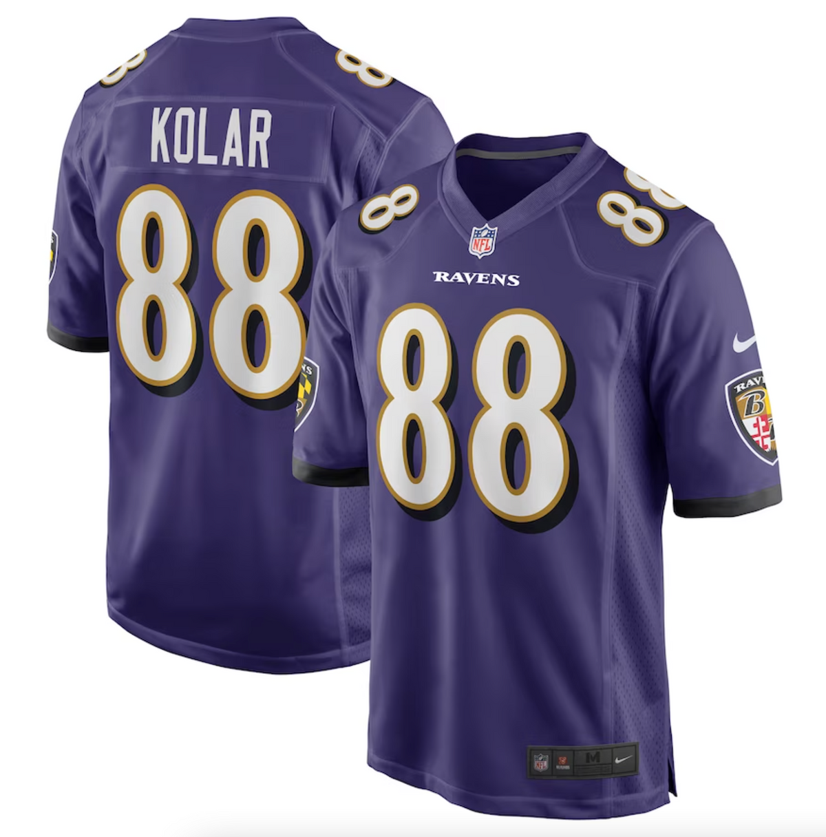 Men's Baltimore Ravens Charlie Kolar Nike Purple Player Game Jersey