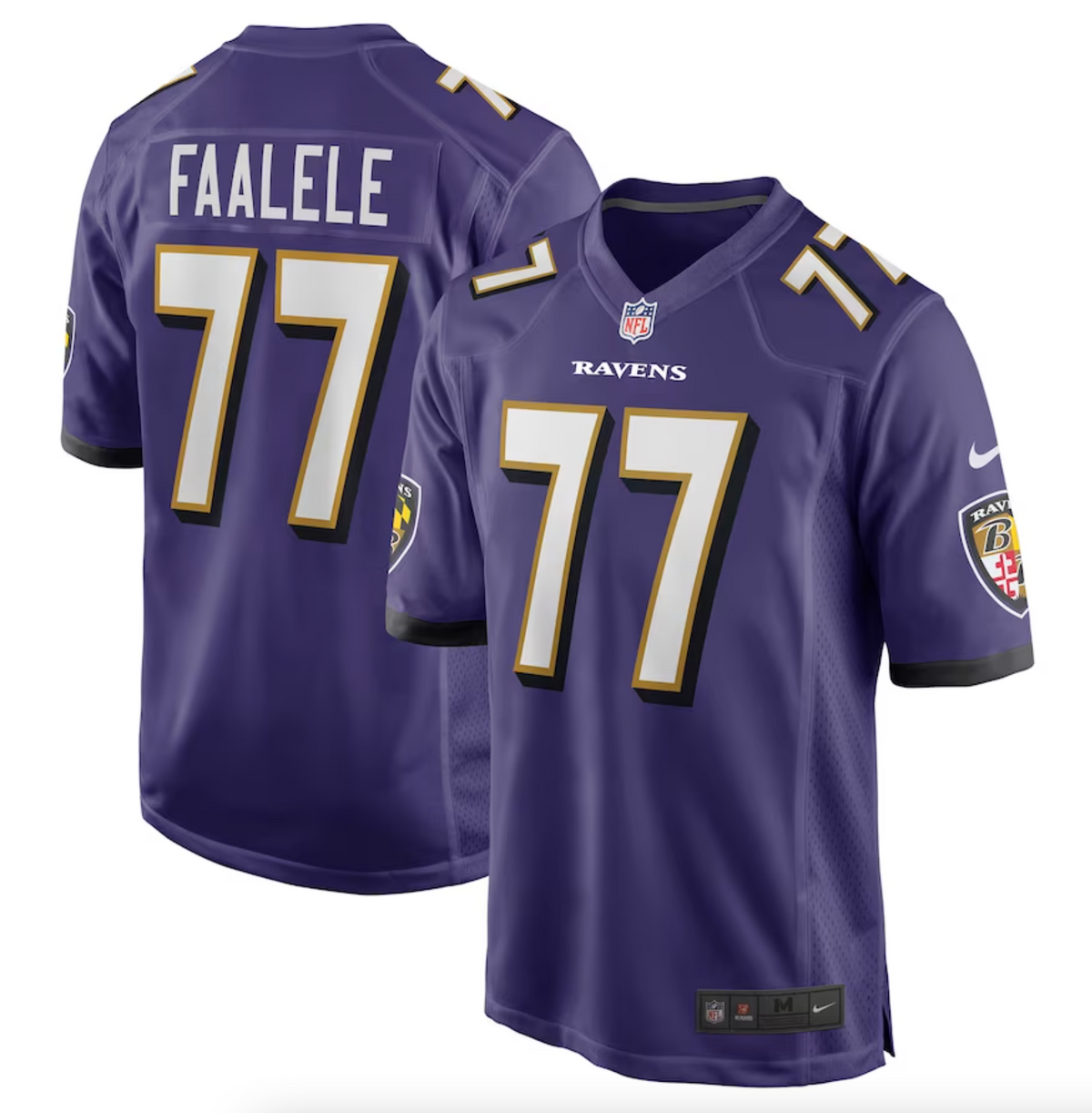 Men's Baltimore Ravens Daniel Faalele Nike Purple Player Game Jersey