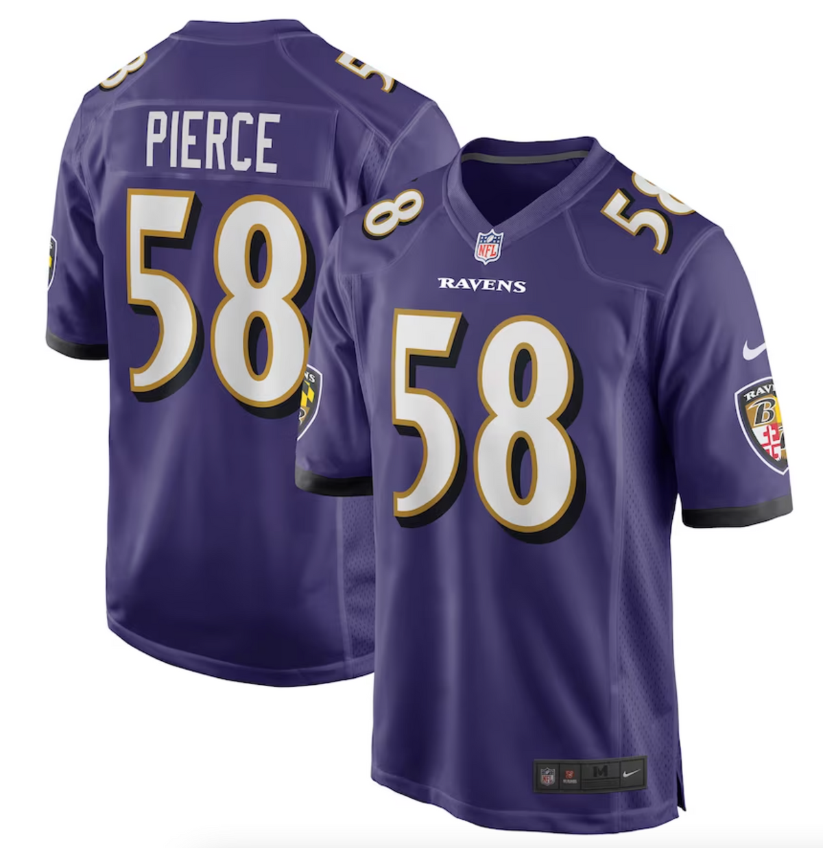 Men's Baltimore Ravens Michael Pierce Nike Purple Player Game Jersey