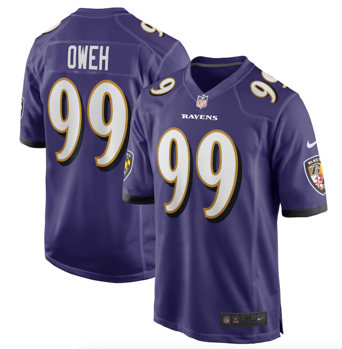 Men's Baltimore Ravens Odafe Oweh Nike Purple Game Player Jersey