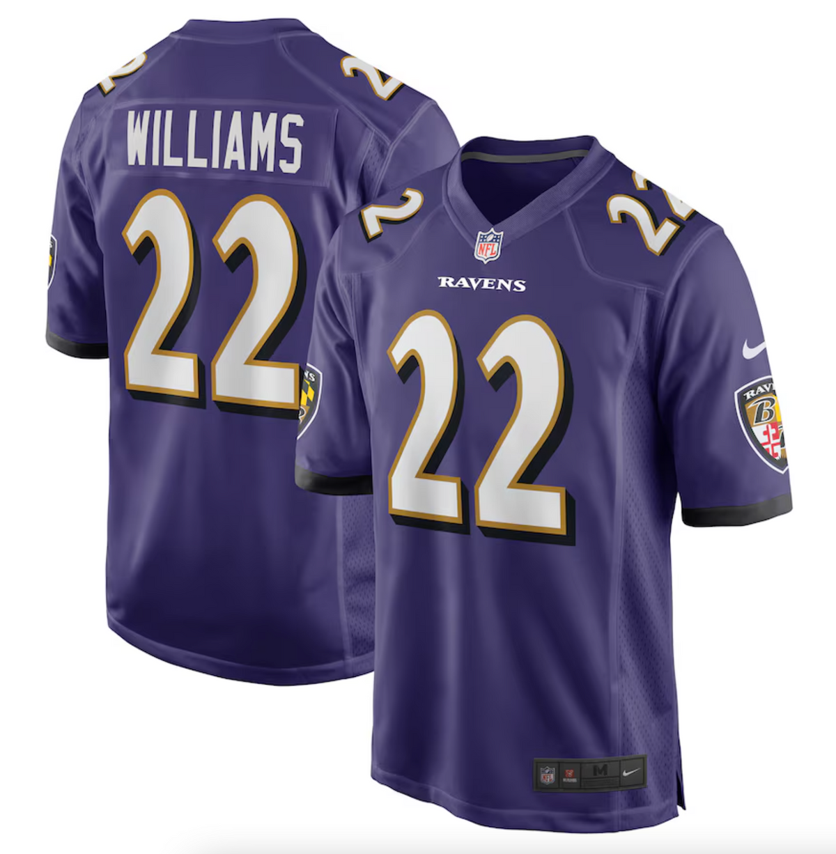 Men's Baltimore Ravens Damarion Williams Nike Purple Player Game Jersey