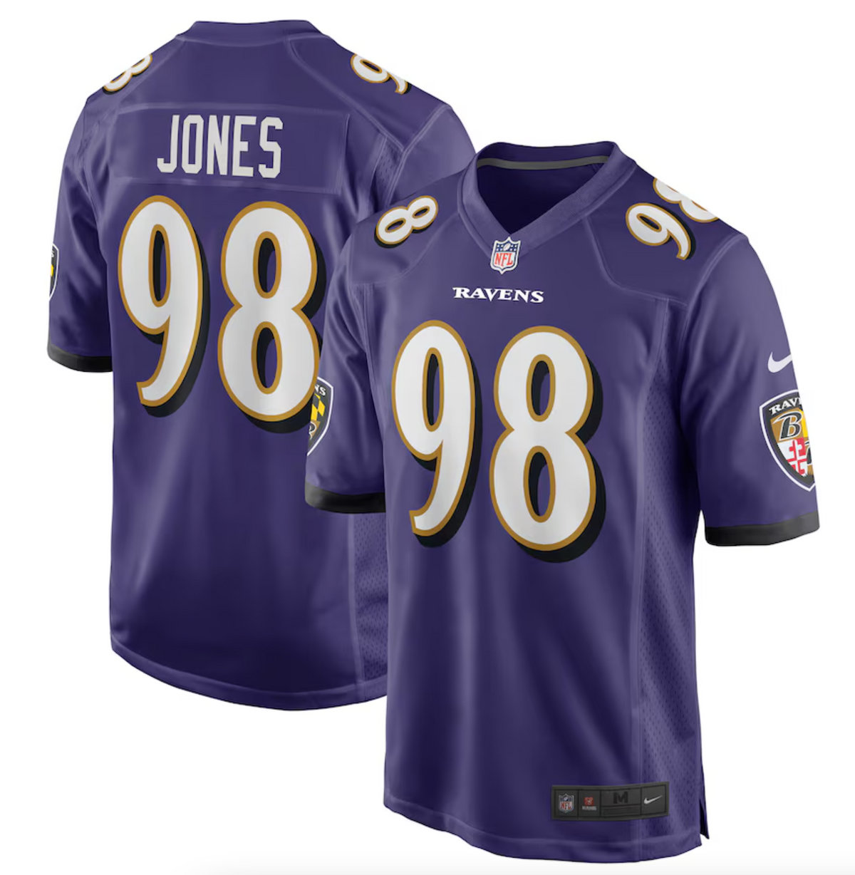 Men's Baltimore Ravens Travis Jones Nike Purple Player Game Jersey