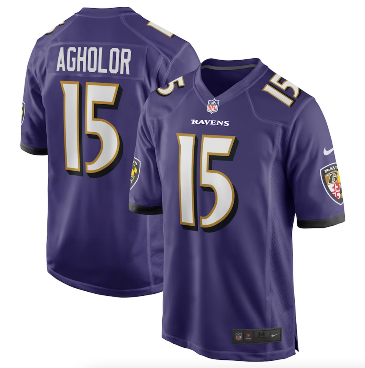 Men's Baltimore Ravens Nelson Agholor Nike Purple Game Jersey