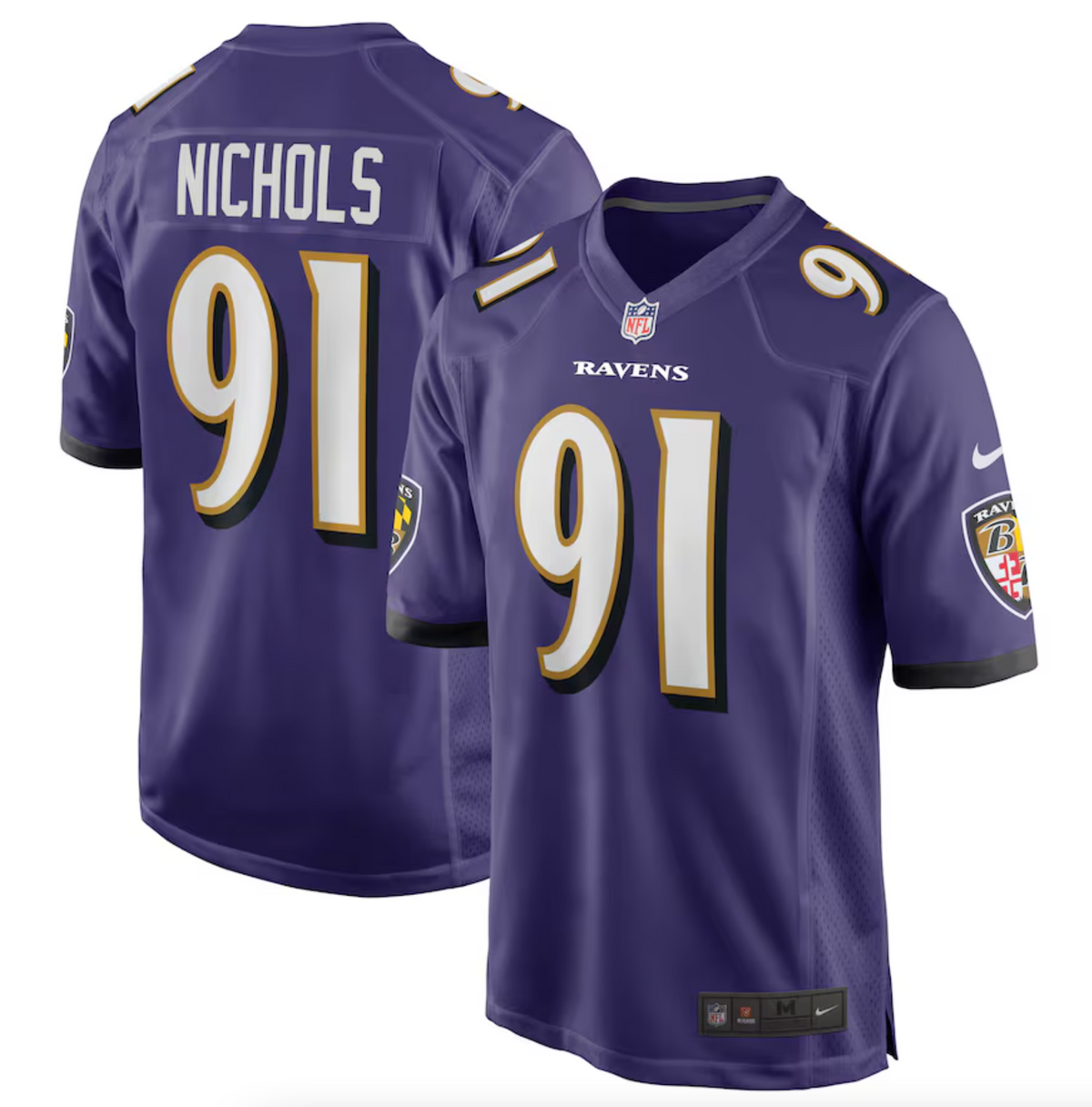 Men's Baltimore Ravens Rayshad Nichols Nike Purple Game Player Jersey