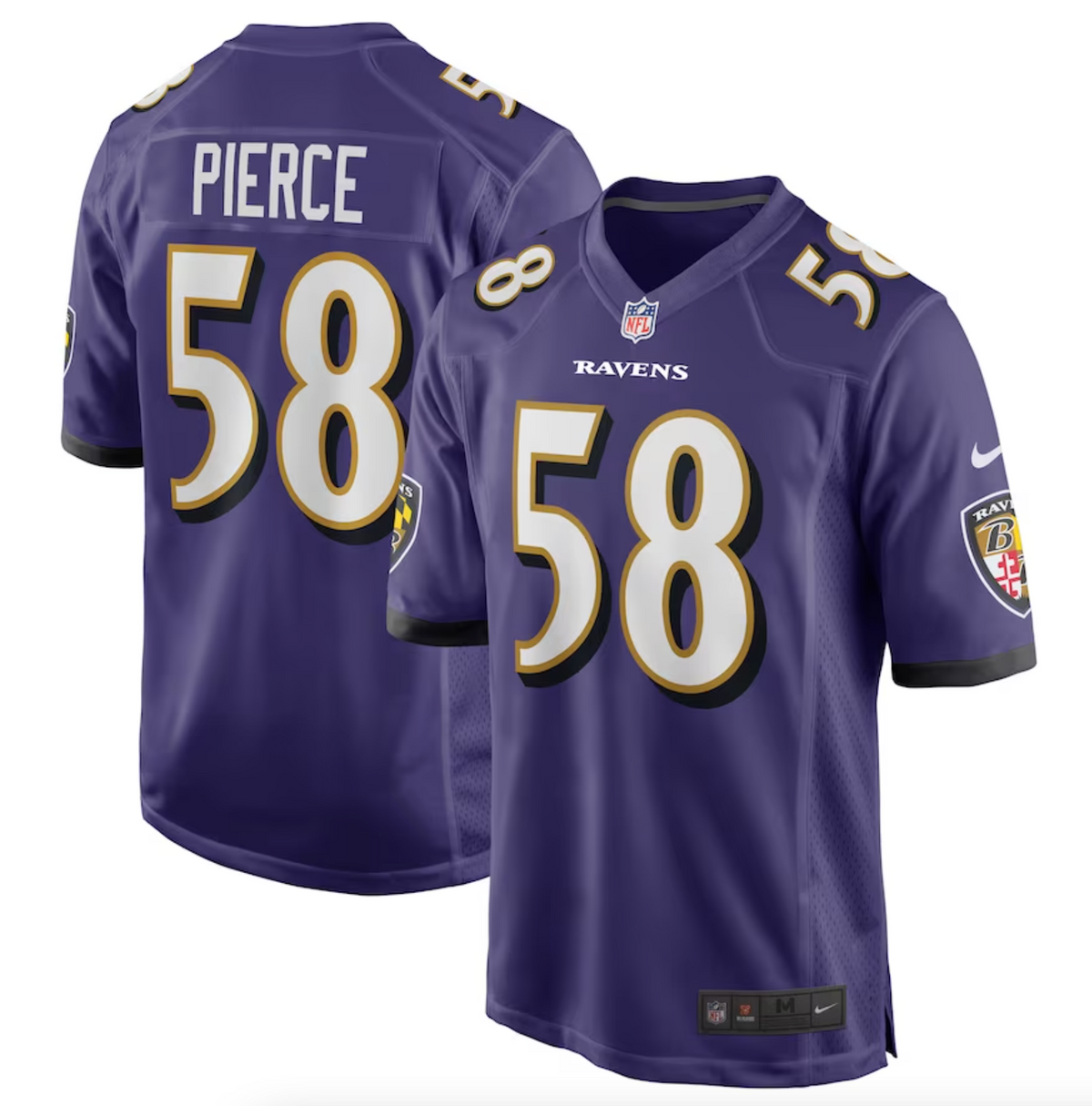 Men's Baltimore Ravens Michael Pierce Nike Purple Game Jersey