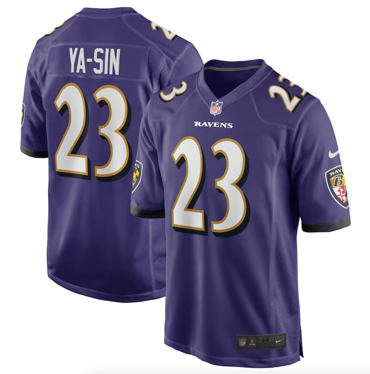 Men's Baltimore Ravens Rock Ya-Sin Nike Purple Game Jersey