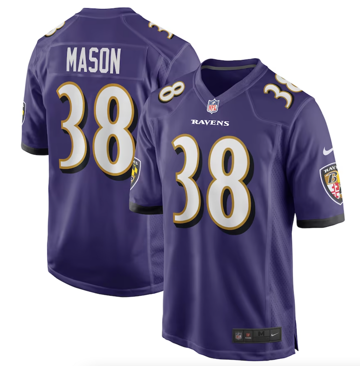 Men's Baltimore Ravens Ben Mason Nike Purple Game Jersey