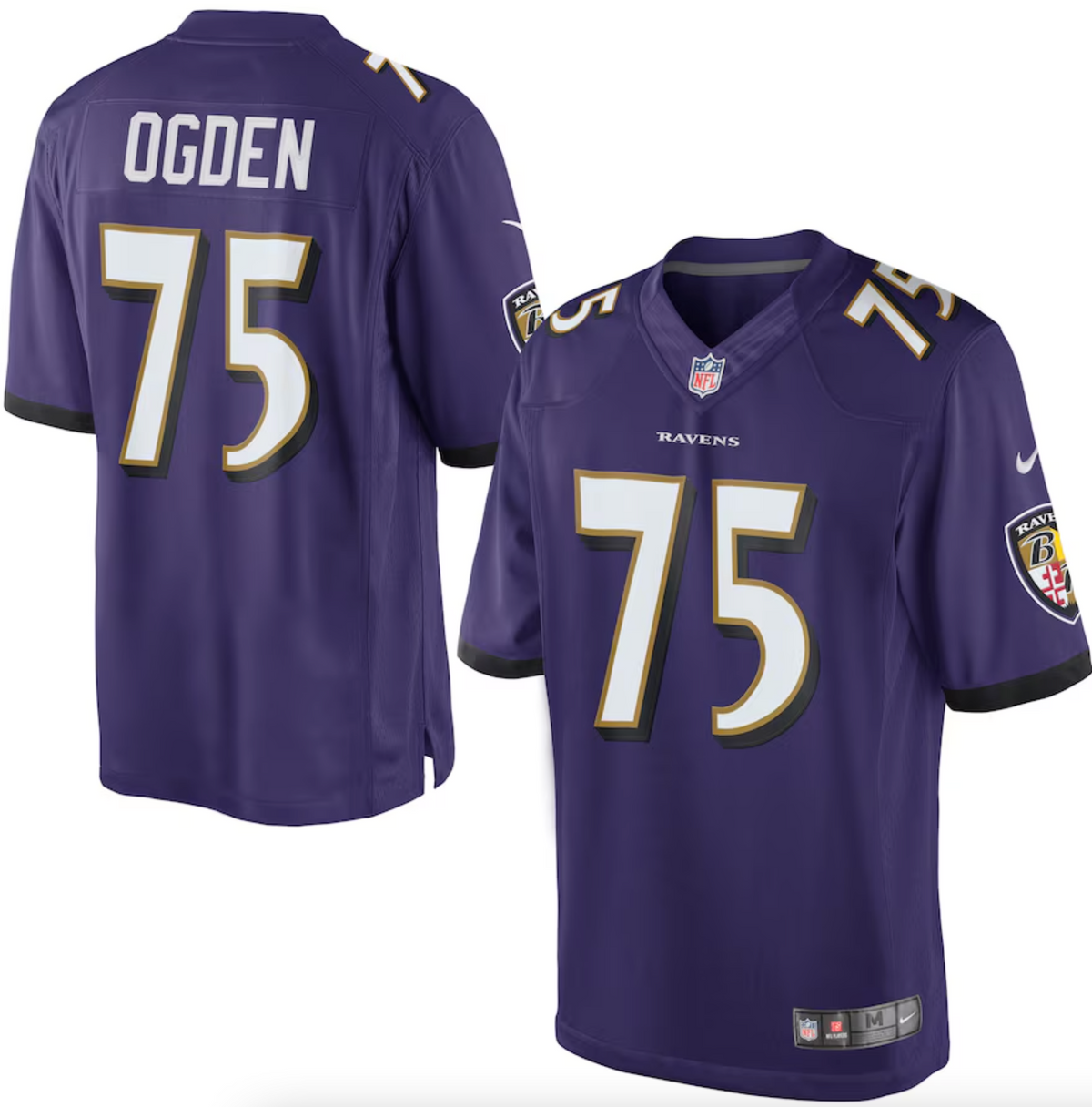 Mens Nike Jonathan Ogden Purple Baltimore Ravens Retired Player Limited Jersey