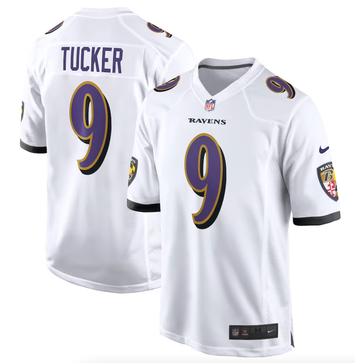 Men's Baltimore Ravens Justin Tucker Nike White Game Jersey