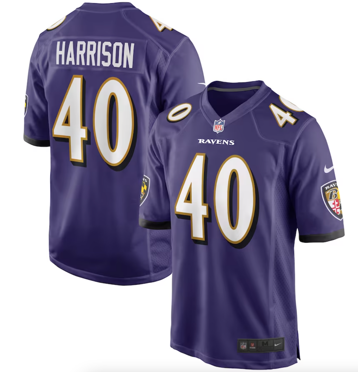 Men's Baltimore Ravens Malik Harrison Nike Purple Game Jersey