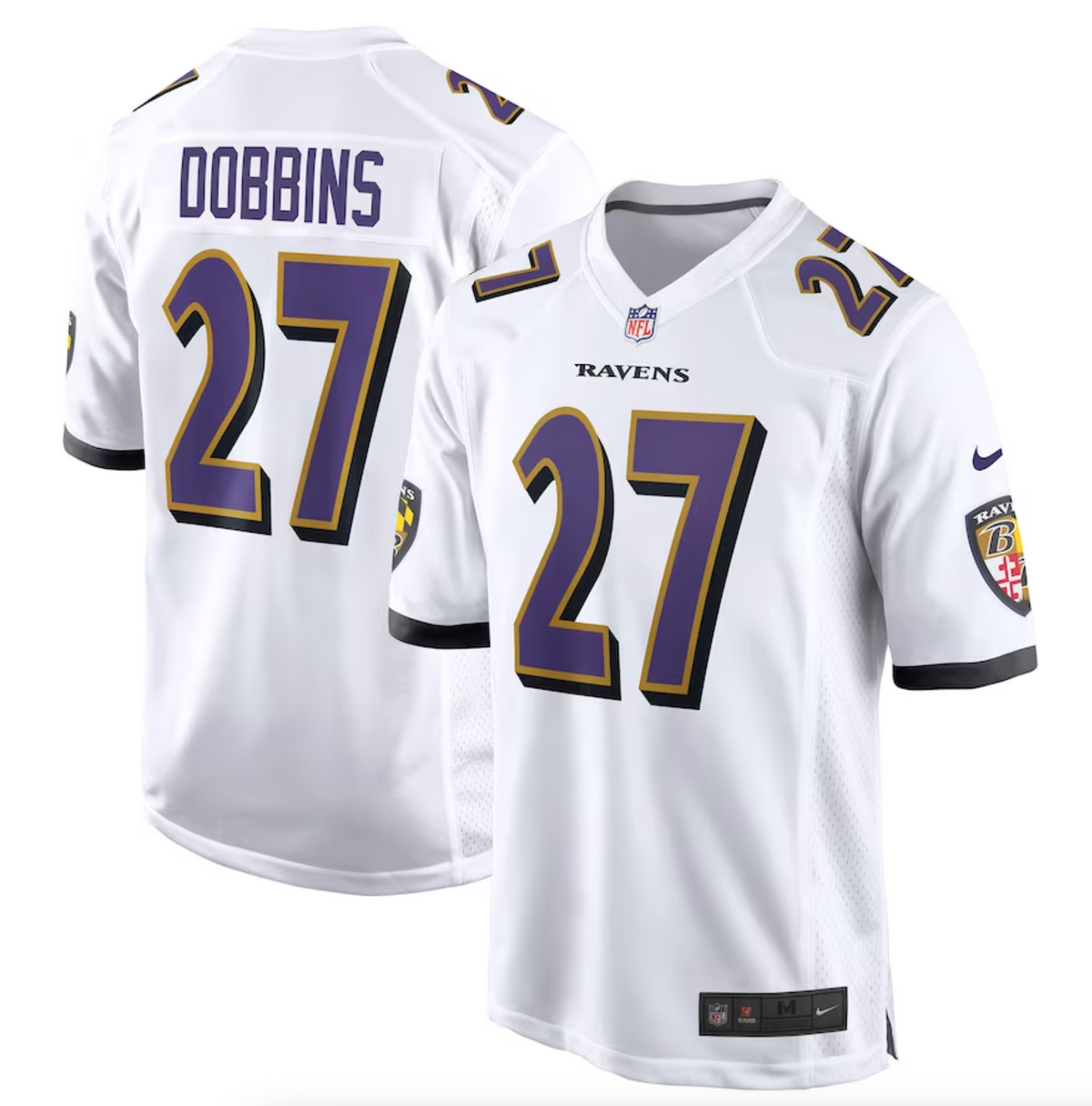 Men's Baltimore Ravens J.K. Dobbins Nike White Away Game Player Jersey