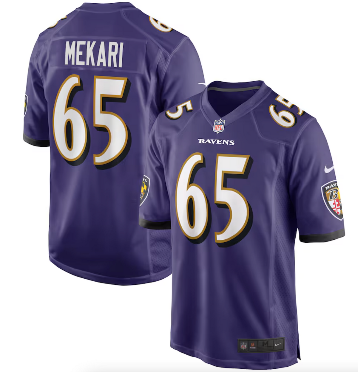 Men's Baltimore Ravens Patrick Mekari Nike Purple Game Player Jersey