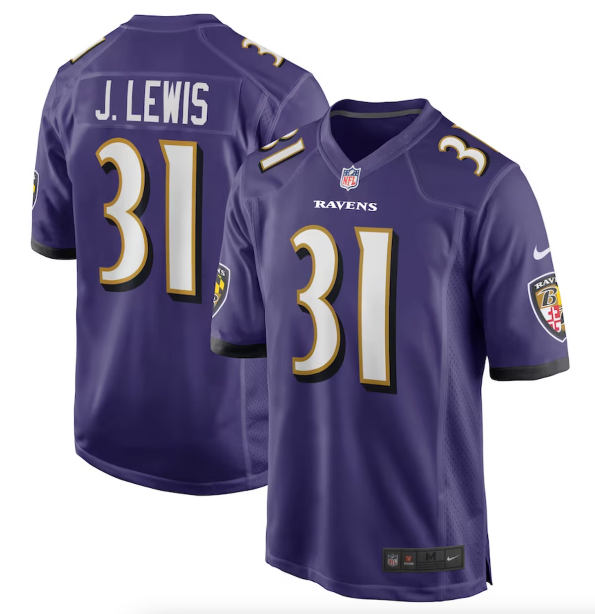 Men's Baltimore Ravens Jamal Lewis Nike Purple Game Retired Player Jersey