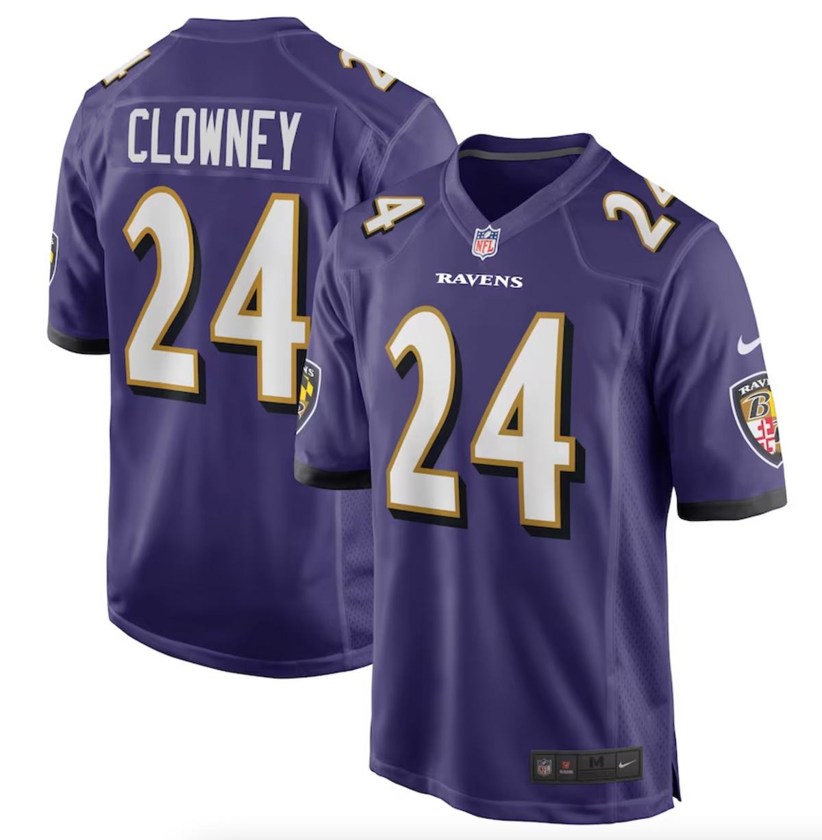 Men's Baltimore Ravens Jadeveon Clowney Nike Purple Game Jersey