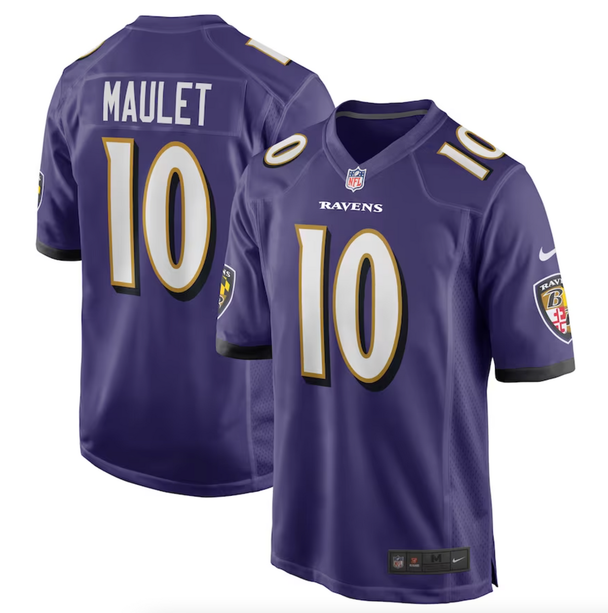 Men's Baltimore Ravens Arthur Maulet Nike Purple Game Jersey