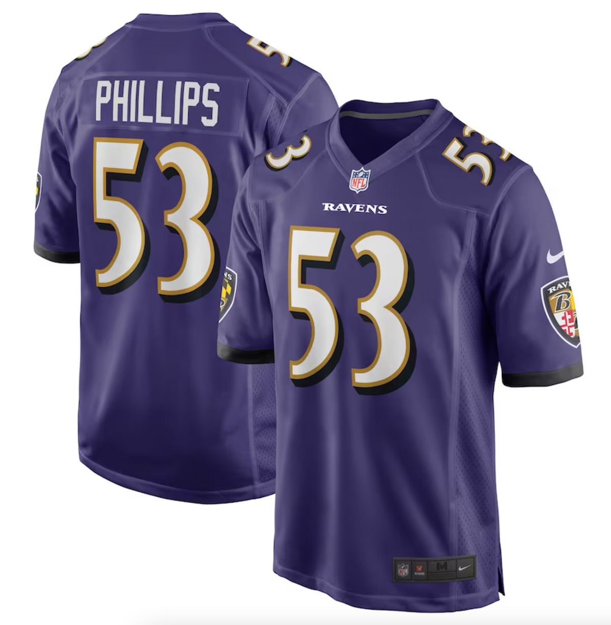 Men's Baltimore Ravens Del'Shawn Phillips Nike Purple Game Player Jersey