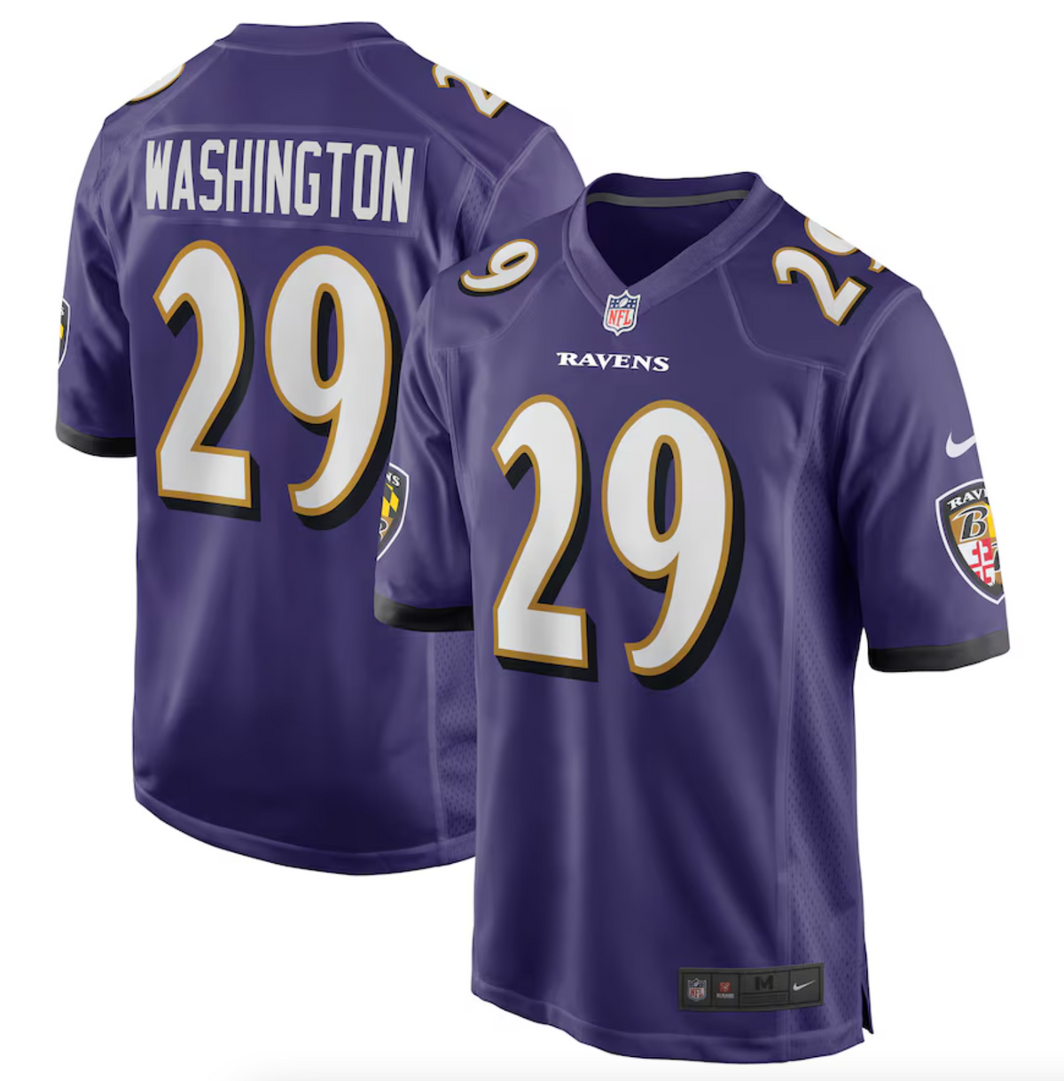 Men's Baltimore Ravens Ar'Darius Washington Nike Purple Player Game Jersey