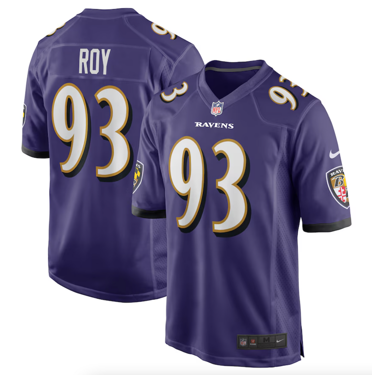 Men's Baltimore Ravens Bravvion Roy Nike Purple Game Jersey