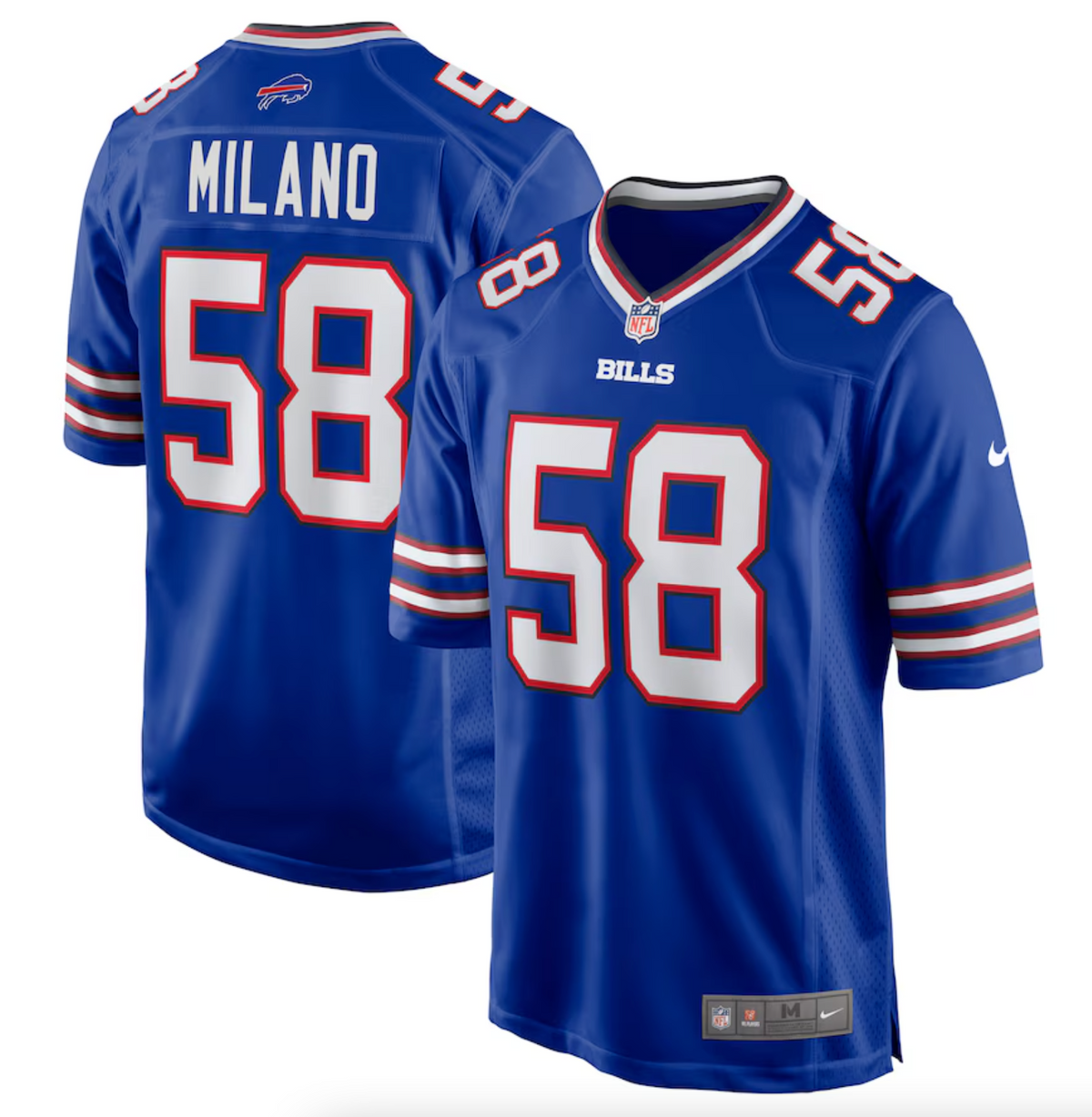 Men's Buffalo Bills Matt Milano Nike Royal Game Player Jersey