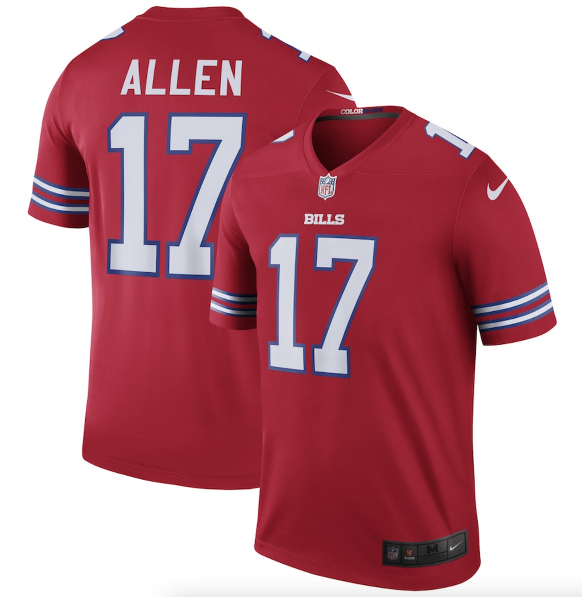 Men's Buffalo Bills Nike Josh Allen Red Color Rush Legend Jersey