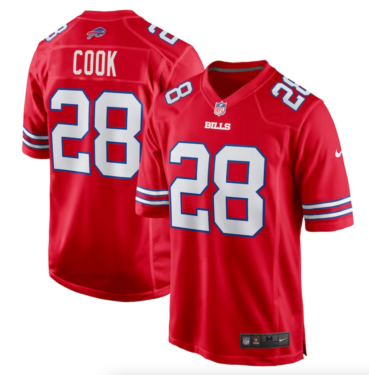 Men's Buffalo Bills James Cook Nike Red Alternate Game Jersey