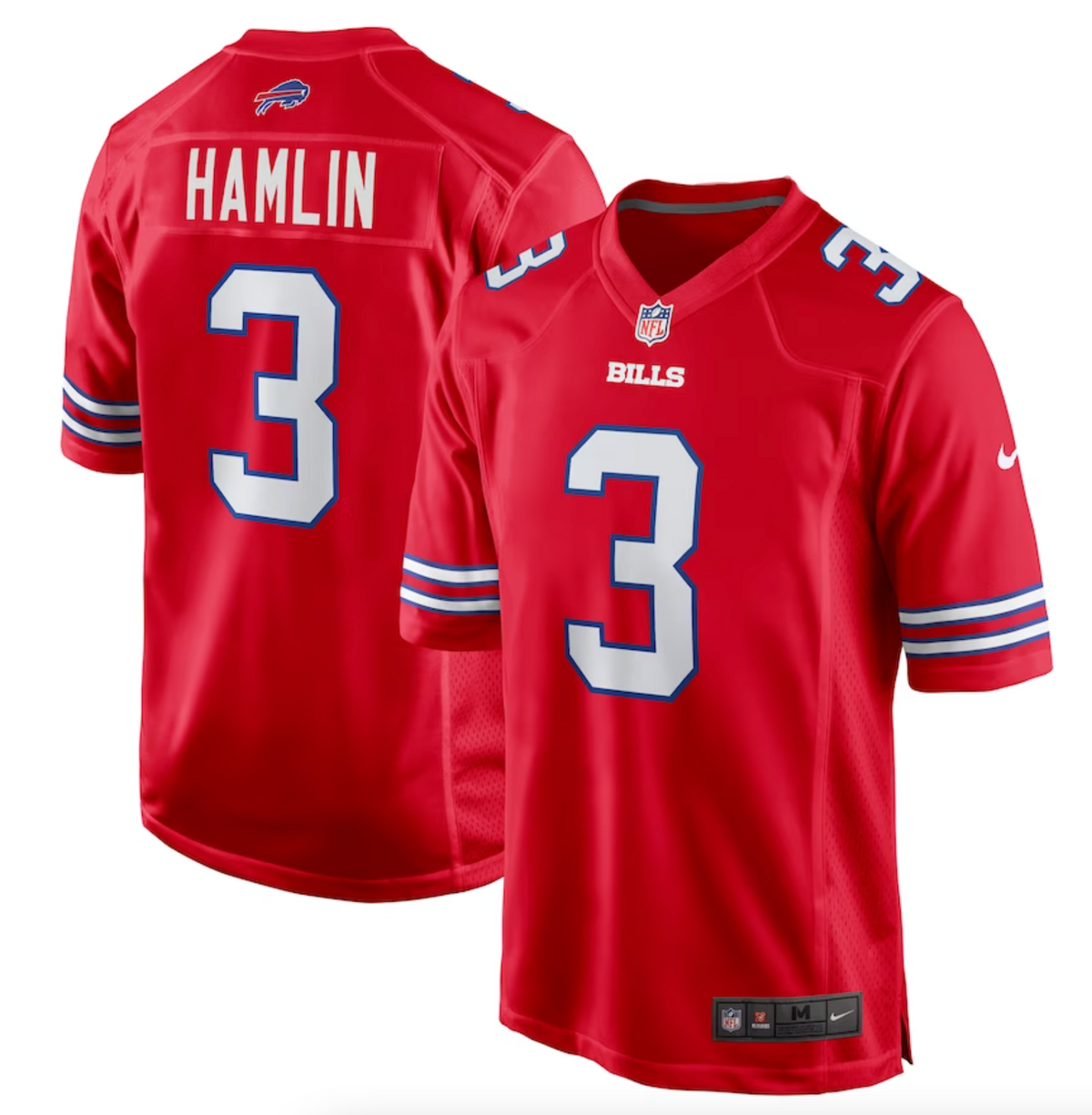 Men's Buffalo Bills Damar Hamlin Nike Red Alternate Game Jersey