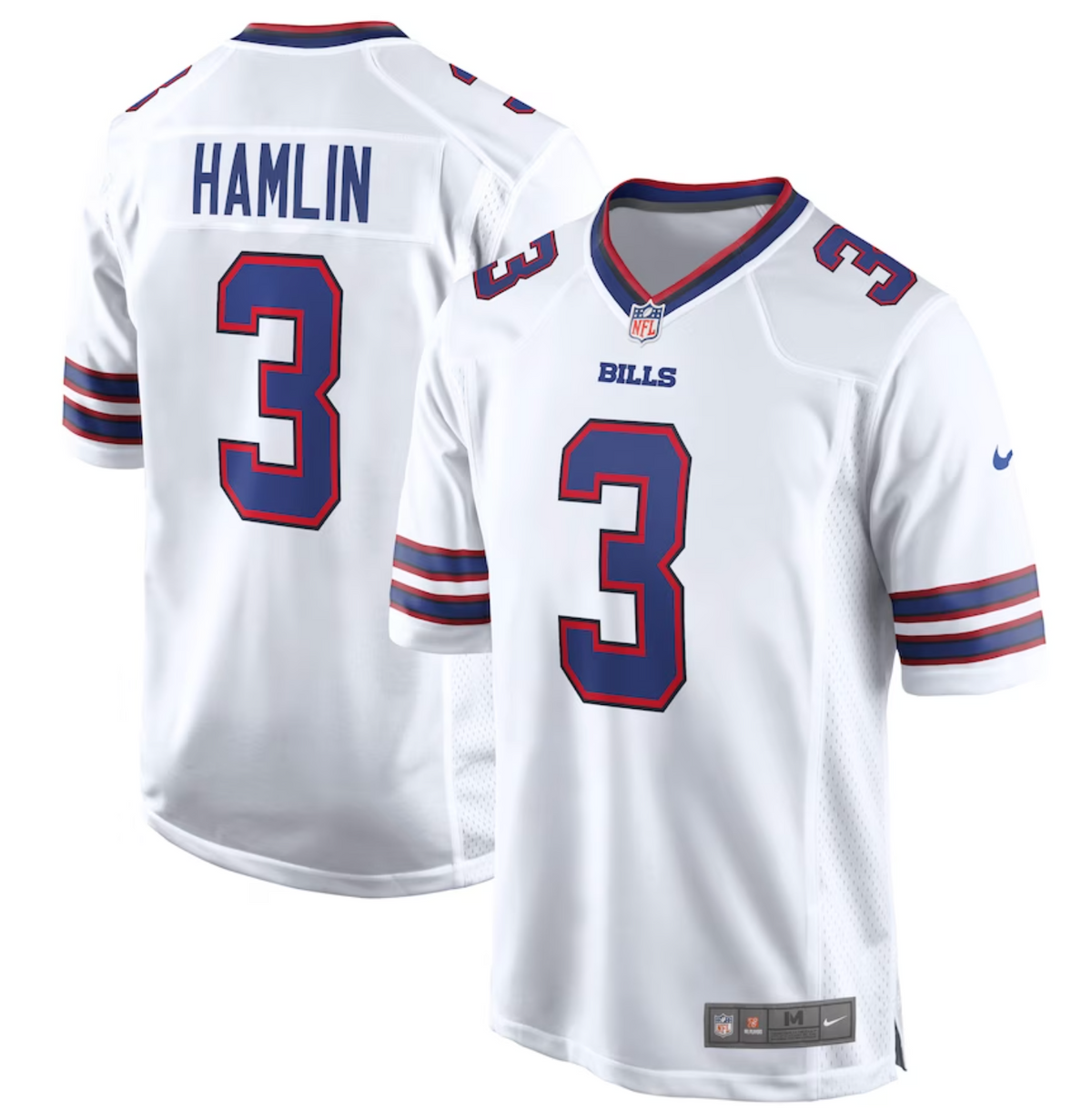 Men's Buffalo Bills Damar Hamlin Nike White Game Jersey