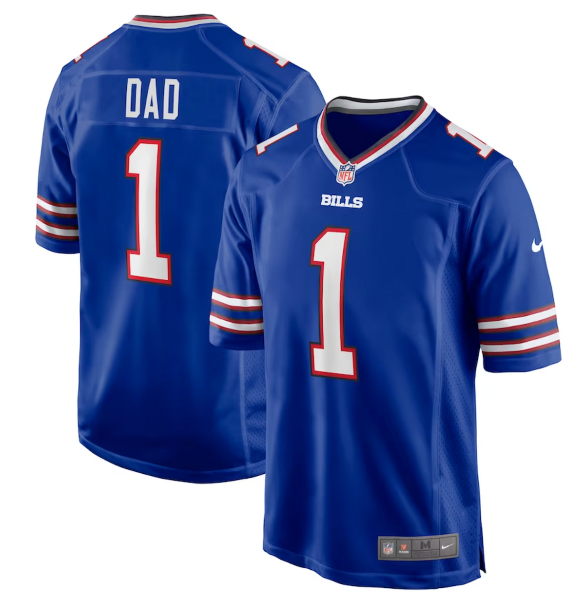 Men's Buffalo Bills Number 1 Dad Nike Royal Game Jersey