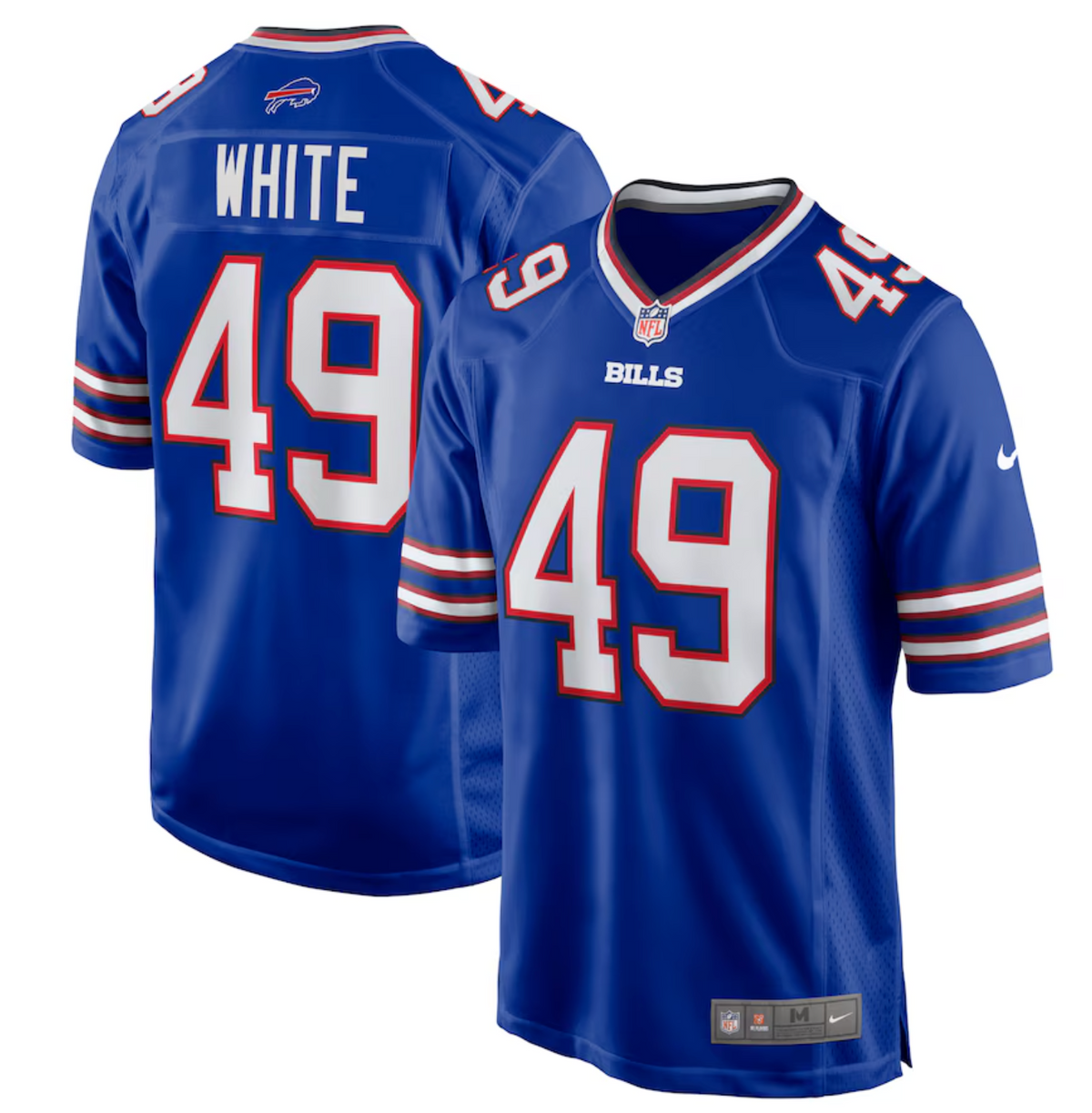 Men's Buffalo Bills DaShaun White Nike Royal Team Game Jersey