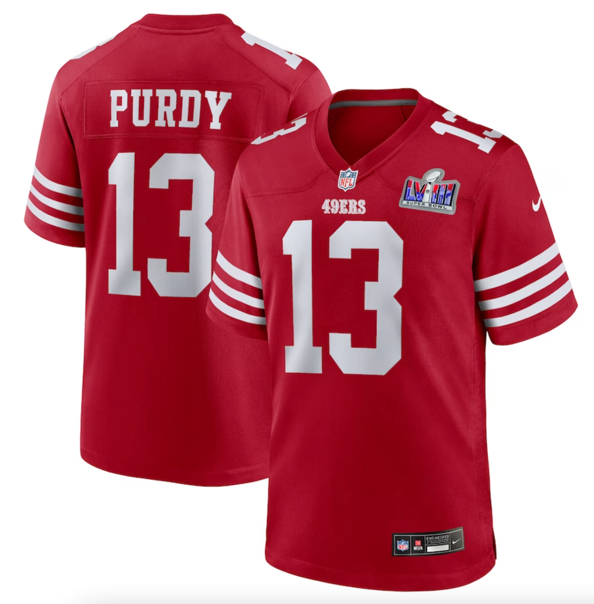 Men's San Francisco 49ers Brock Purdy Nike Scarlet Super Bowl LVIII Game Jersey