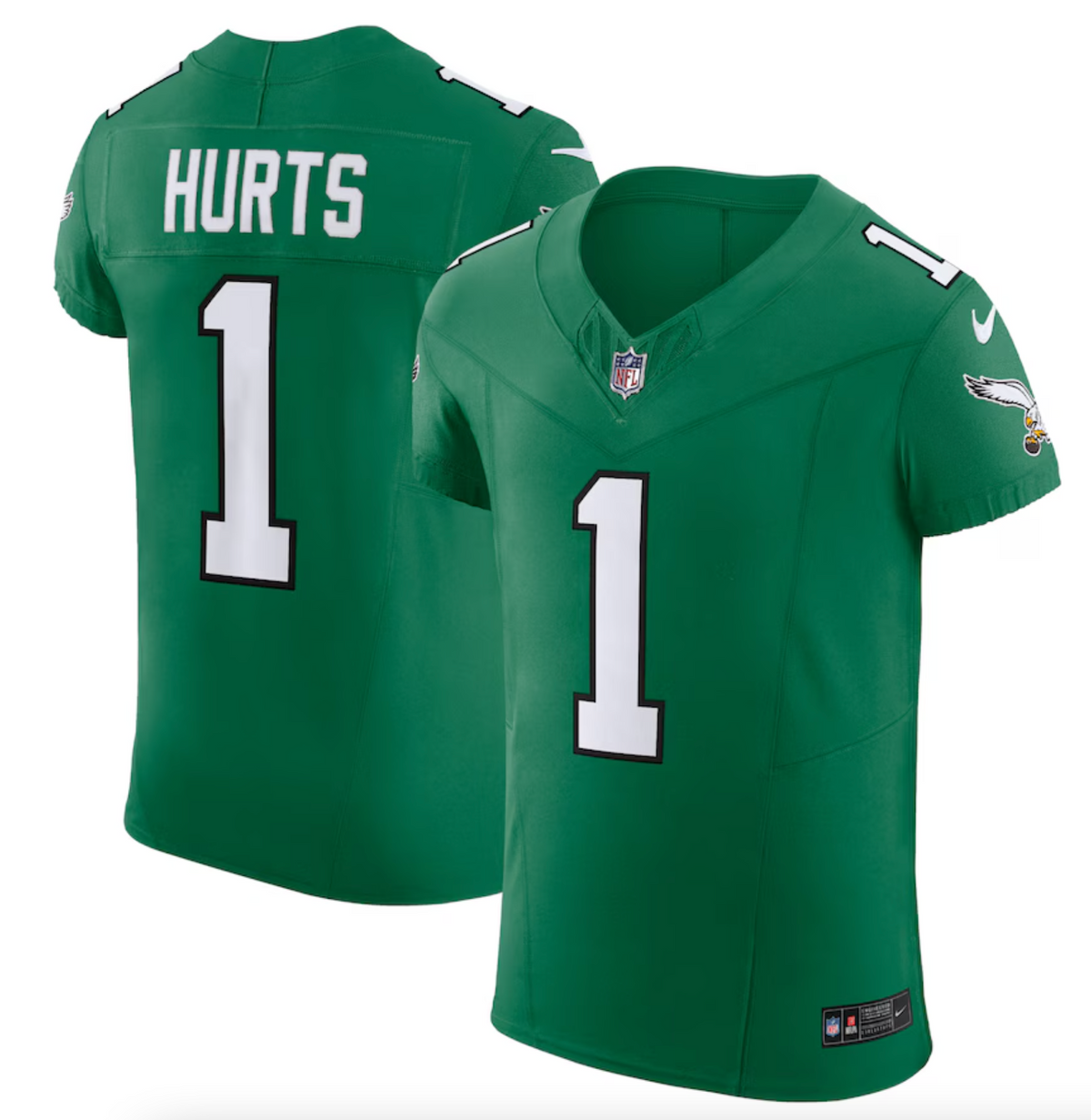 Men's Philadelphia Eagles Jalen Hurts Nike Kelly Green Alternate Vapor F.U.S.E. Elite Jersey